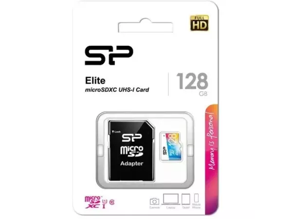 کارت حافظه 128 گیگ سیلیکون پاور مدل ELITE COLOR خشاب دار